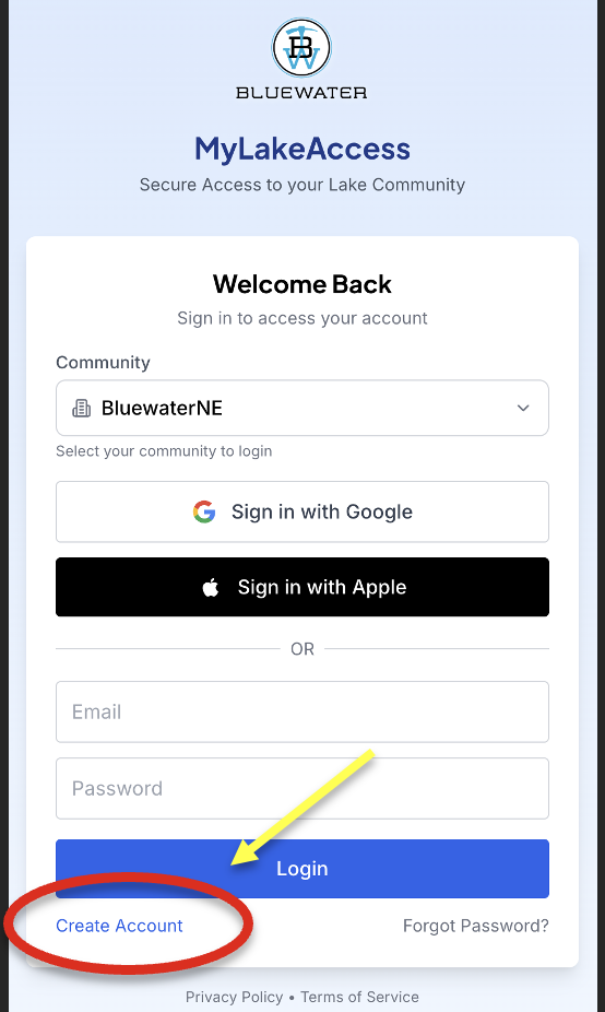 Click "Create Account"