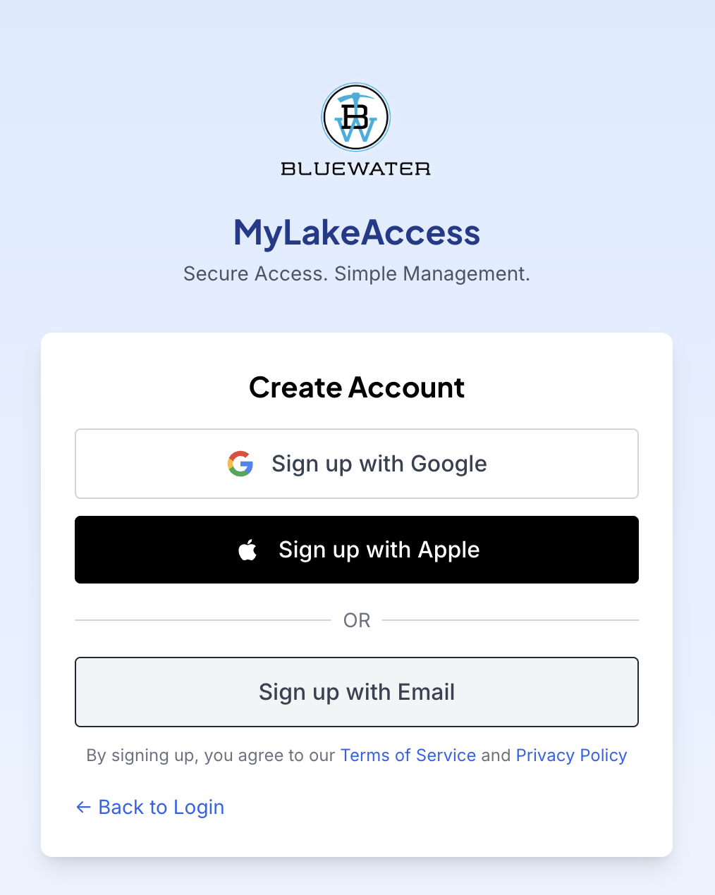 Choose an authentication provider