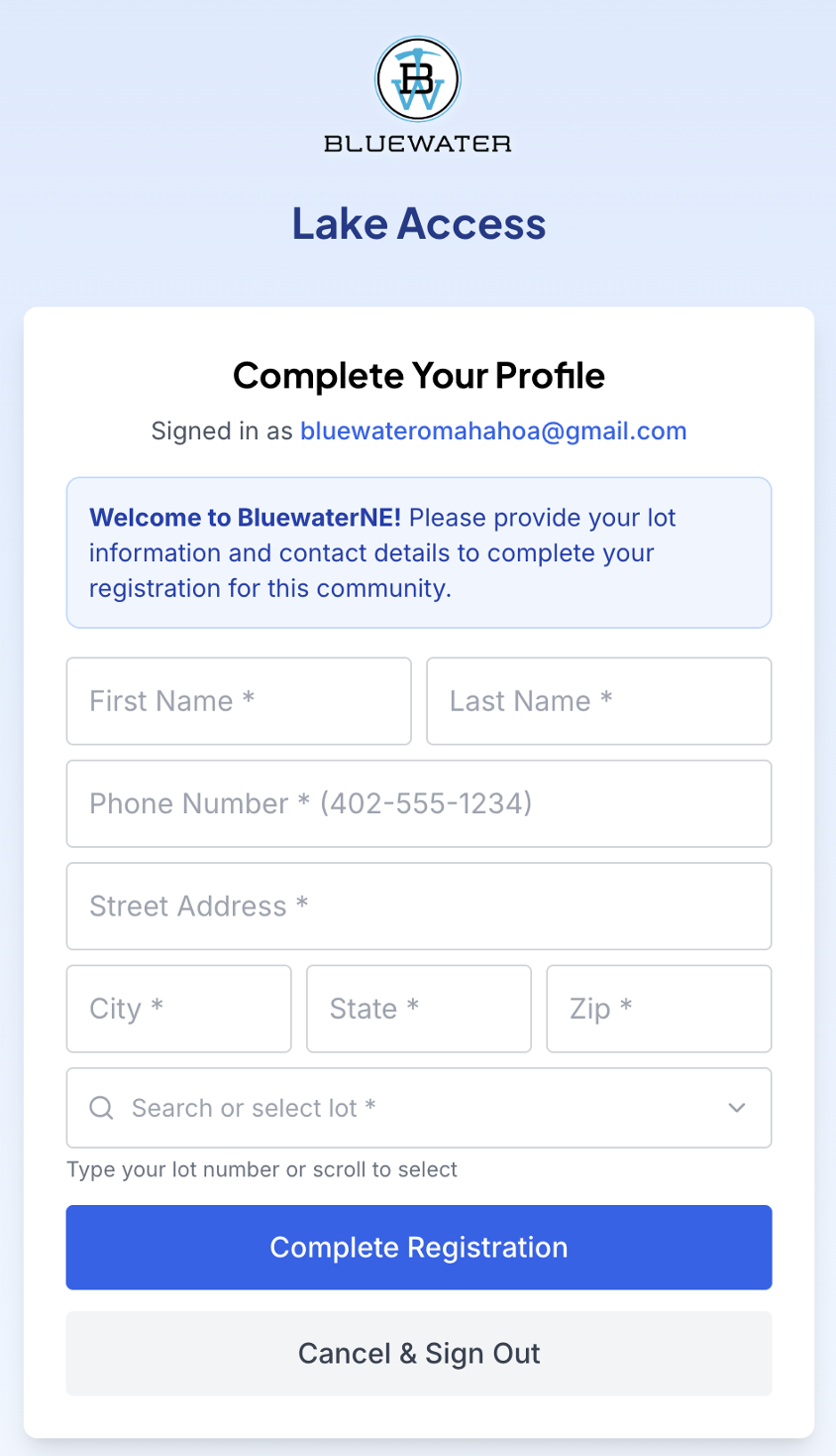 Complete your profile