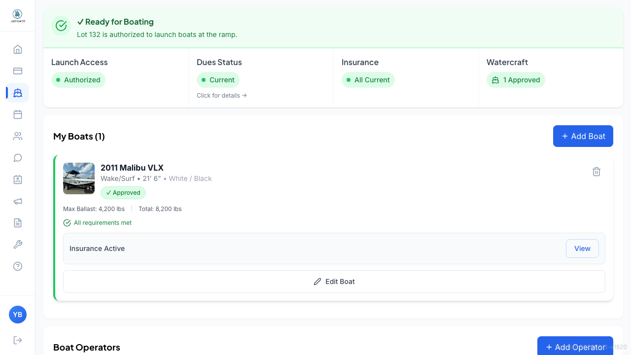 Go to the Watercraft tab